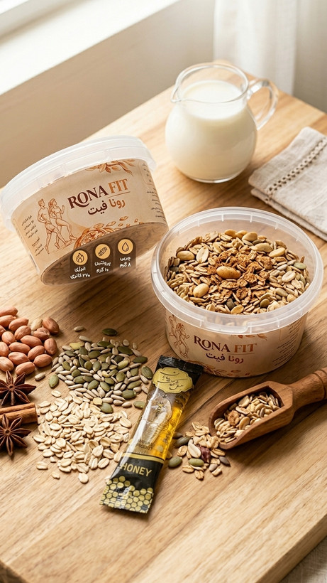 اوتمیل نیمه آماده رونا (با طعم دارچین و ماسالا)